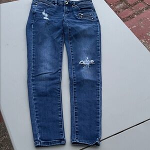 Only Dark Blue Distressed Skinny Jeans
